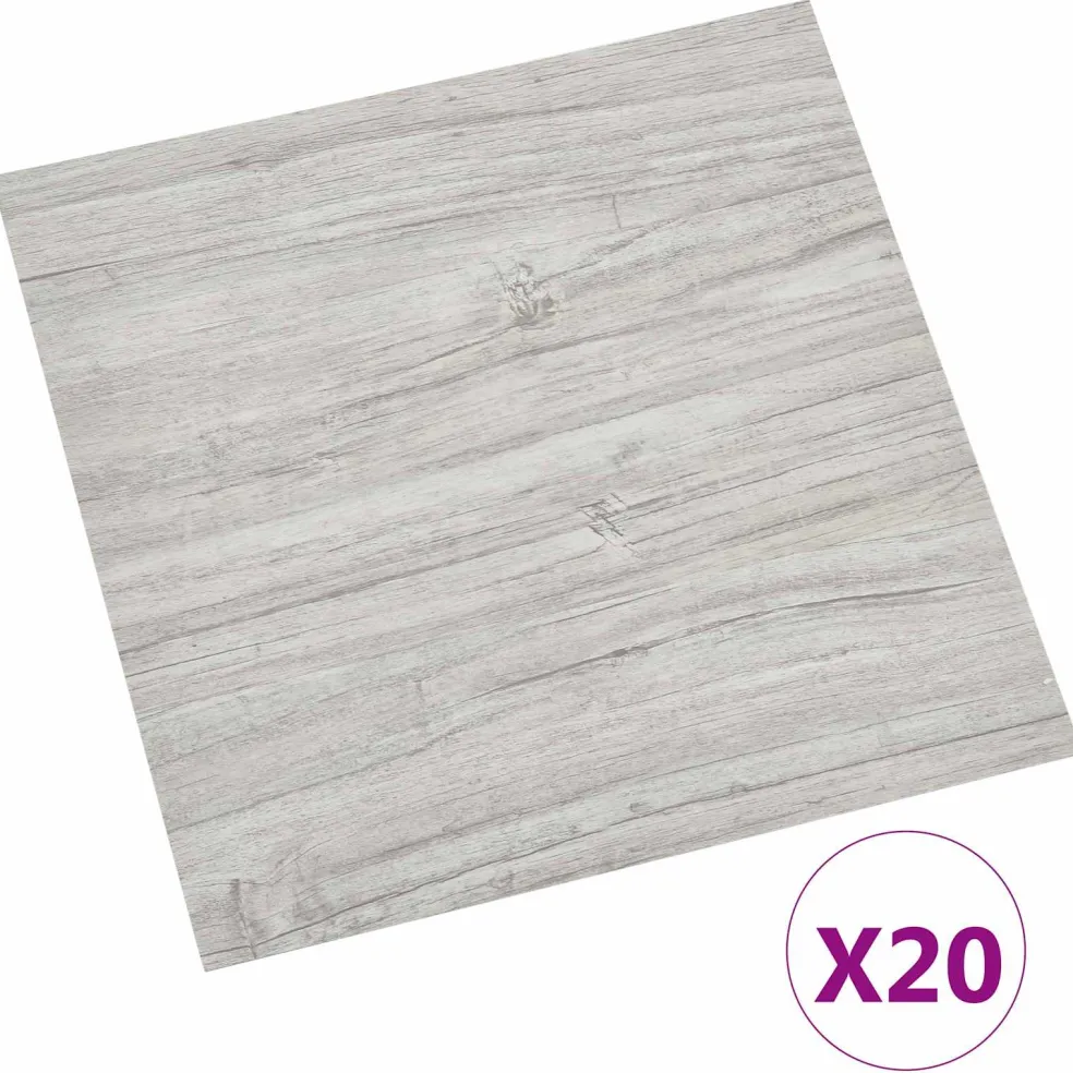 vidaXL Zelfklevende Vloerplanken Lichtgrijs en wit. 30,5 x 30,5 cm