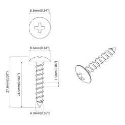 vidaXL Zelftappende Nagel 2 st Zwart 4 x 25 mm Staal