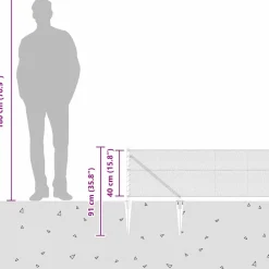 vidaXL zeshoekig gaasgek met palen 10 x 0,4 m Gegalvaniseerd staal