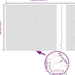 vidaXL zeshoekig gaasgek met palen 10 x 0,4 m Gegalvaniseerd staal