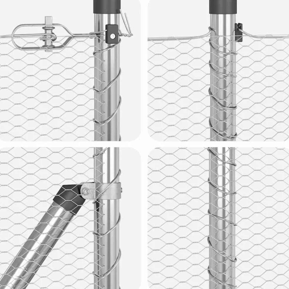 vidaXL zeshoekig gaasgek met palen 10 x 0,4 m Gegalvaniseerd staal