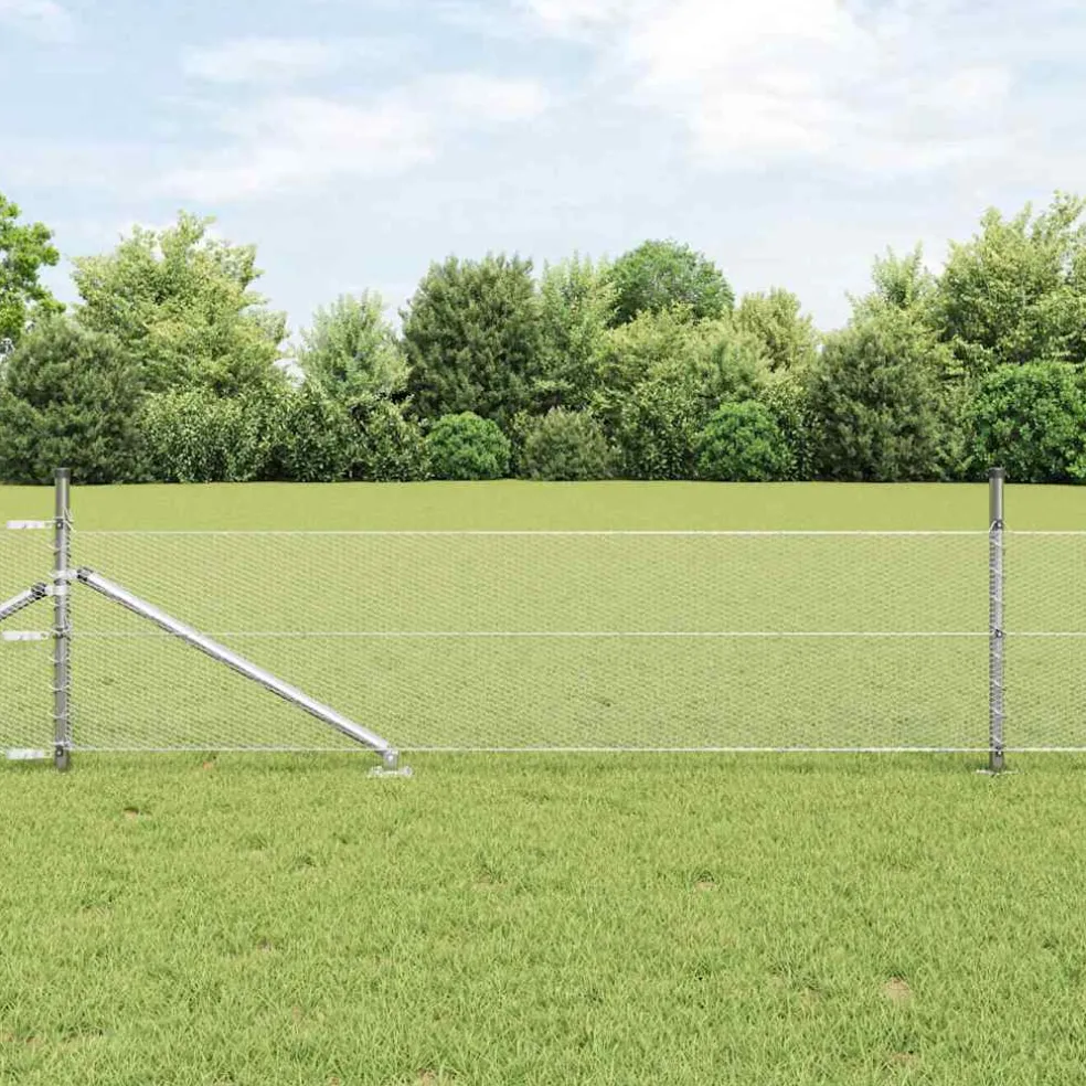 vidaXL zeshoekig gaasgek met palen 10 x 0,4 m Gegalvaniseerd staal