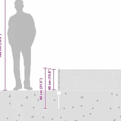 vidaXL zeshoekig gaasgek met palen 10 x 0,4 m PVC-Coated Staal Grijs