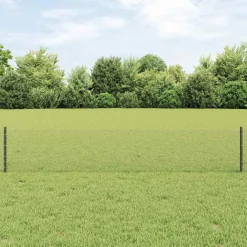 vidaXL zeshoekig gaasgek met palen 10 x 0,4 m PVC-Coated Staal Grijs