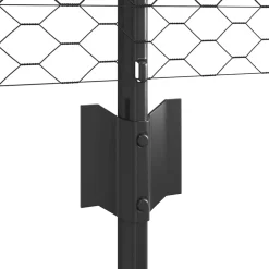 vidaXL zeshoekig gaasgek met palen 10 x 0,4 m PVC-Coated Staal Grijs
