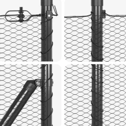 vidaXL zeshoekig gaashek met grondbevestiging 10 x 0,4 m Grijs Mesh