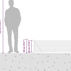 vidaXL zeshoekig gaashek met betonnen voetstuk 10 x 0,4 m Grijs Mesh