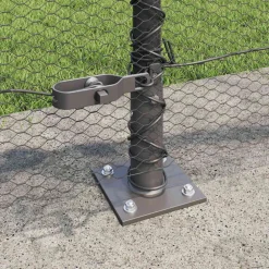 vidaXL zeshoekig gaashek met betonnen voetstuk 10 x 0,4 m Grijs Mesh