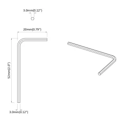 vidaXL Zeskantsleutel 2 st zilver 20 x 52 mm Staal