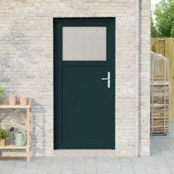 vidaXL Zij-ingangsdeur 98 x 198 cm PVC Antraciet