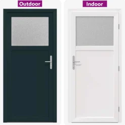 vidaXL Zij-ingangsdeur 98 x 198 cm PVC Antraciet