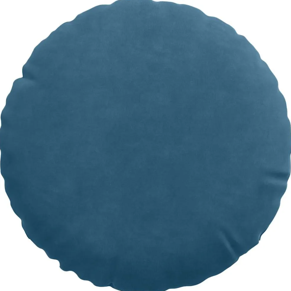 vidaXL Zitkussens 2 st Fluweel Blauw Ø30 x 13 cm