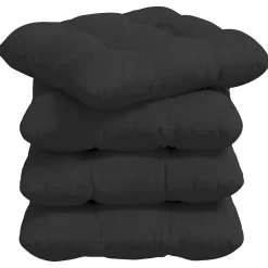 vidaXL Zitkussens 4 st Microvezel Stof Zwart 40 x 40 cm