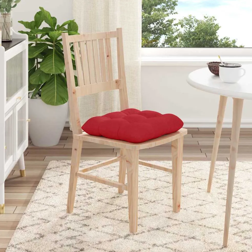 vidaXL Zitkussens 4 st Stof Rood 40 x 40 x 12 cm