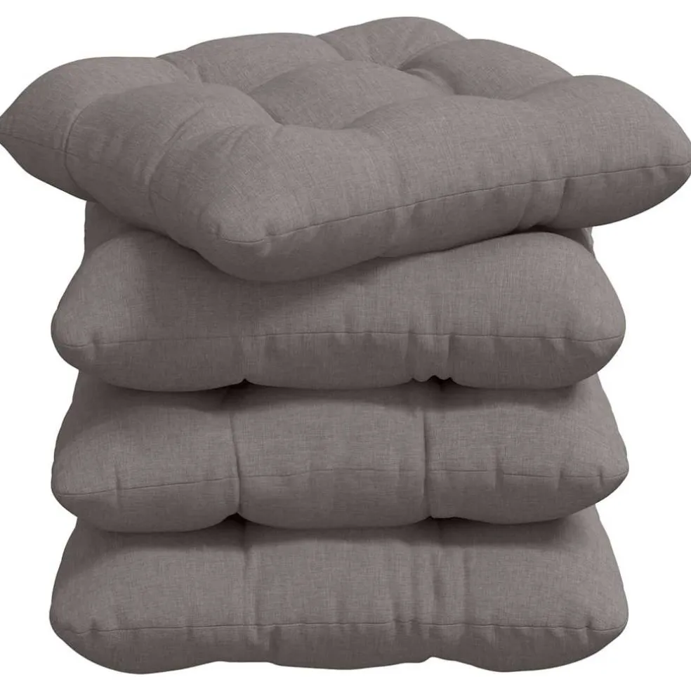 vidaXL Zitkussens 4 st Stof Taupe 40 x 40 x 12 cm