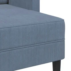 vidaXL 2-zitsbank met ligstoel L-vormig 125 cm linnen blauw