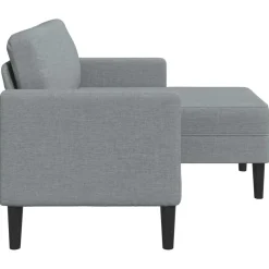 vidaXL 2-zitsbank met ligstoel L-vormig lichtgrijs 125 cm stof