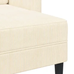vidaXL 2-zitsbank met ligstoel L-vormig crèmekleurig 125 cm linnen