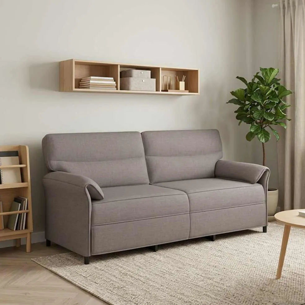 vidaXL 3-Zits Bank Taupe 198 x 83 x 95 cm