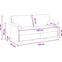 vidaXL 3-Zits Bank Zeegroen 198 x 83 x 95 cm Fluweel