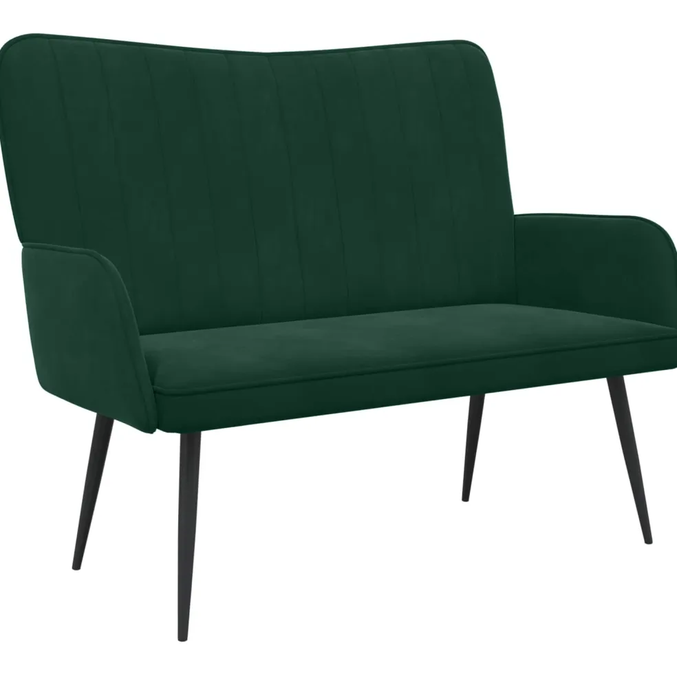 vidaXL 2-Zits Sofa Donkergroen 115 x 61 x 87 cm fluweel