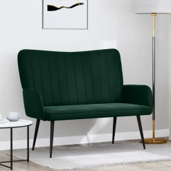 vidaXL 2-Zits Sofa Donkergroen 115 x 61 x 87 cm fluweel