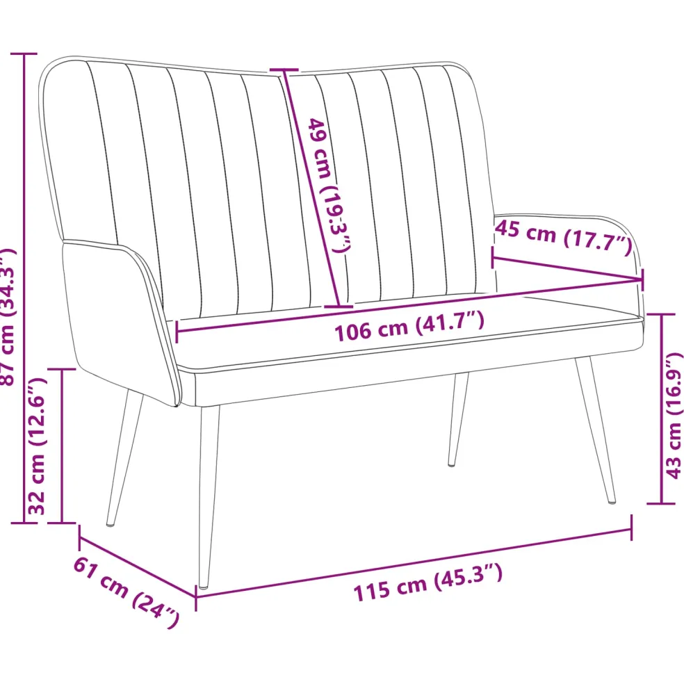vidaXL 2-Zits Sofa Donkergroen 115 x 61 x 87 cm fluweel