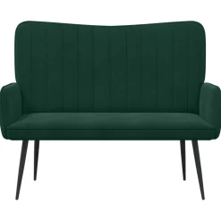 vidaXL 2-Zits Sofa Donkergroen 115 x 61 x 87 cm fluweel