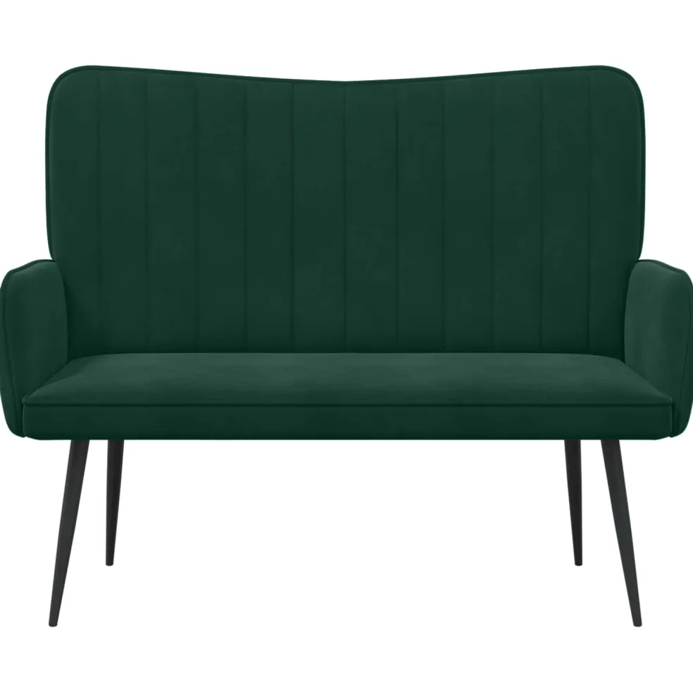 vidaXL 2-Zits Sofa Donkergroen 115 x 61 x 87 cm fluweel