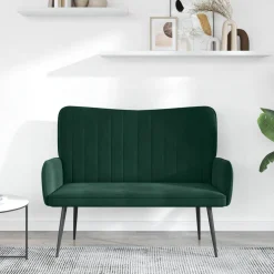 vidaXL 2-Zits Sofa Donkergroen 115 x 61 x 87 cm fluweel