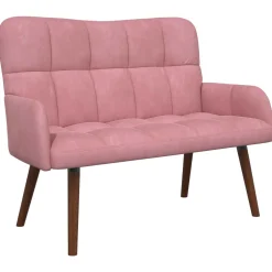 vidaXL 2-Zits Sofa Roze 115 x 61 x 87 cm fluweel