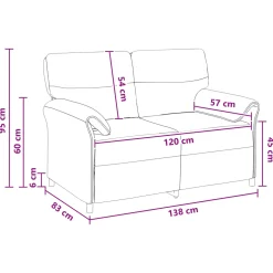 vidaXL 2-Zits Sofa Taupe 138 x 83 x 95 cm