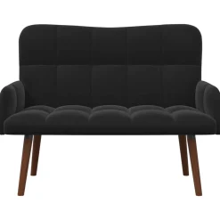 vidaXL 2-Zits Sofa Zwart 115 x 61 x 87 cm fluweel