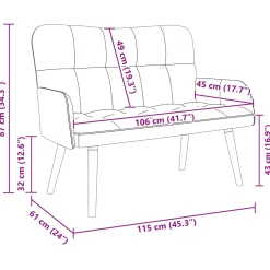 vidaXL 2-Zits Sofa Zwart 115 x 61 x 87 cm fluweel