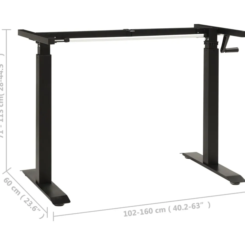 vidaXL Zit-stabureauframe met slinger handmatig zwart