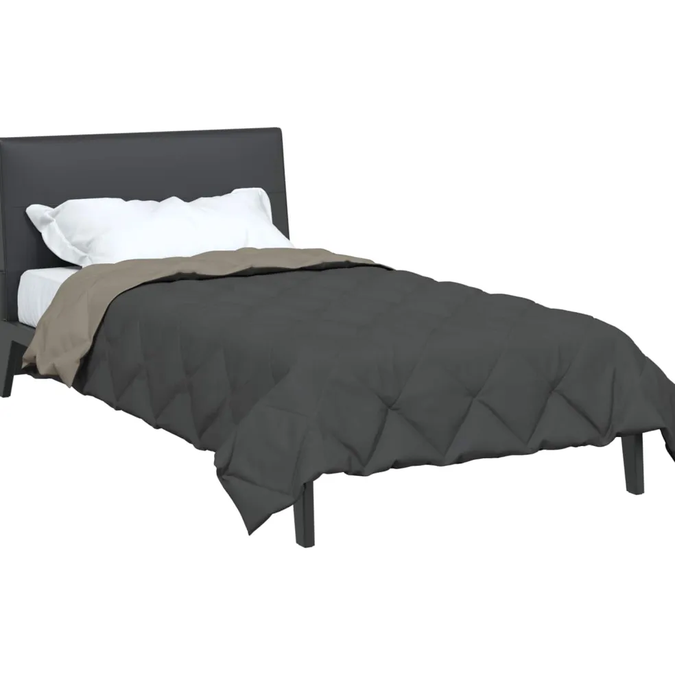 vidaXL Zomerdekbed 200 x 135 cm Zomer 200 gsm Lichtgrijs en Antraciet