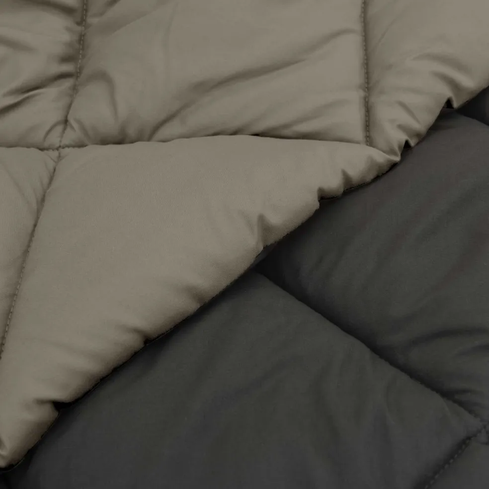 vidaXL Zomerdekbed 200 x 135 cm Zomer 200 gsm Lichtgrijs en Antraciet