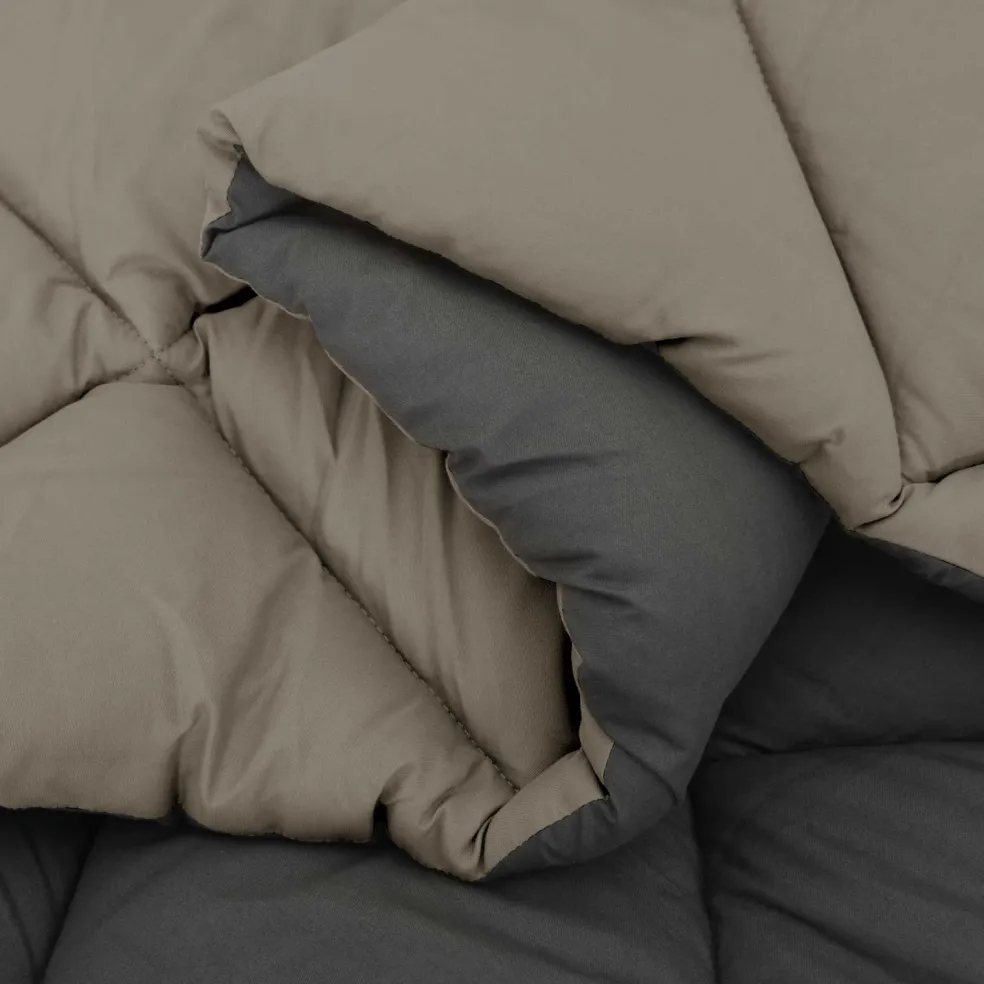 vidaXL Zomerdekbed 200 x 135 cm Zomer 200 gsm Lichtgrijs en Antraciet