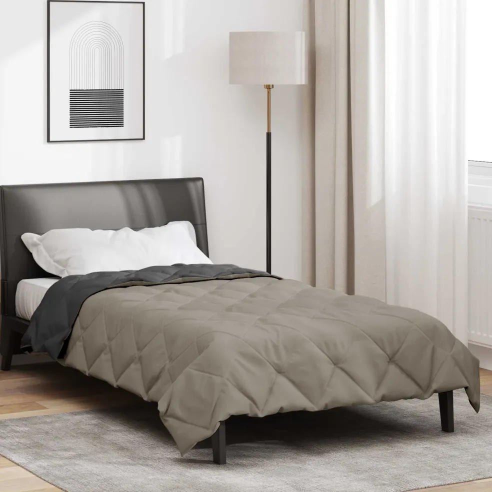 vidaXL Zomerdekbed 200 x 135 cm Zomer 200 gsm Lichtgrijs en Antraciet