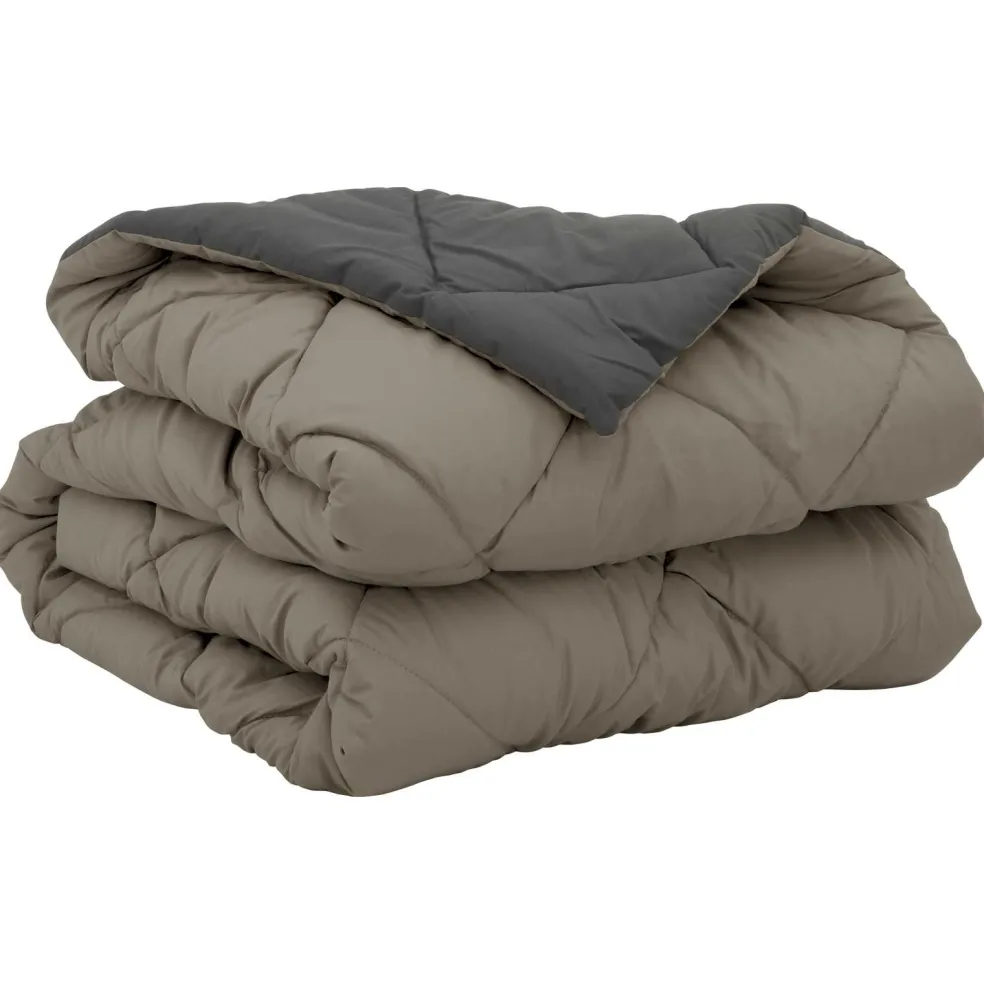 vidaXL Zomerdekbed 200 x 135 cm Zomer 200 gsm Lichtgrijs en Antraciet