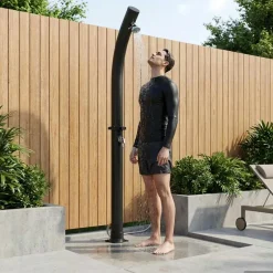vidaXL Zonne Douche met Douchekop 20 l PVC, ABS, Zinklegering Zwart