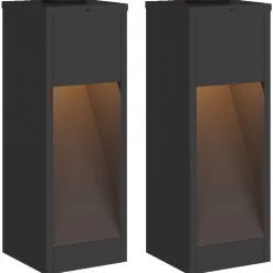 vidaXL Zonne LED Padverlichting 2 st Warmwit 18 x 18 x 50 cm