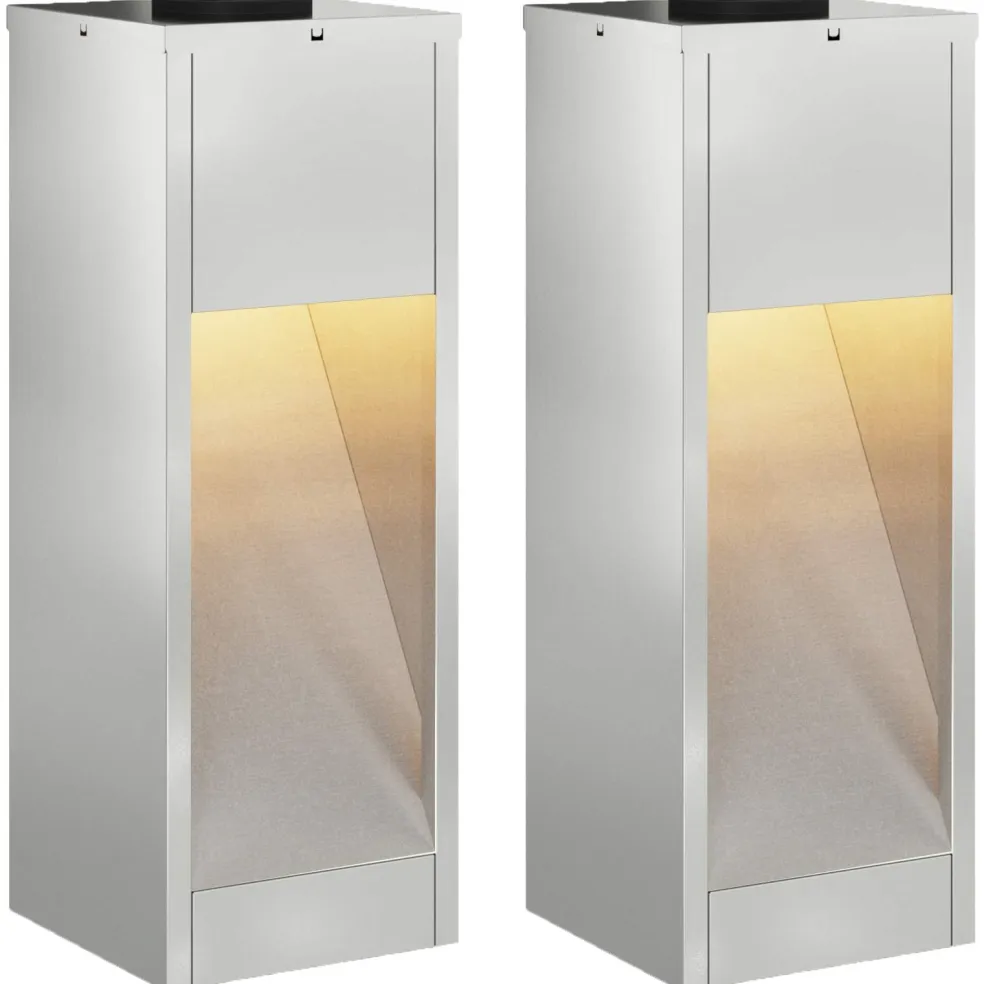 vidaXL Zonne LED Padverlichting 2 st Warmwit 18 x 18 x 50 cm