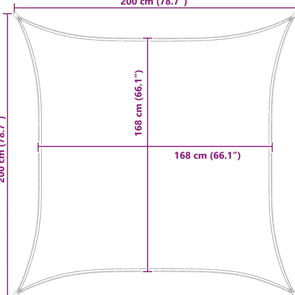 vidaXL Zonneschaduwzeil 2 x 2 m 100% Polyester Oxford Vierkant