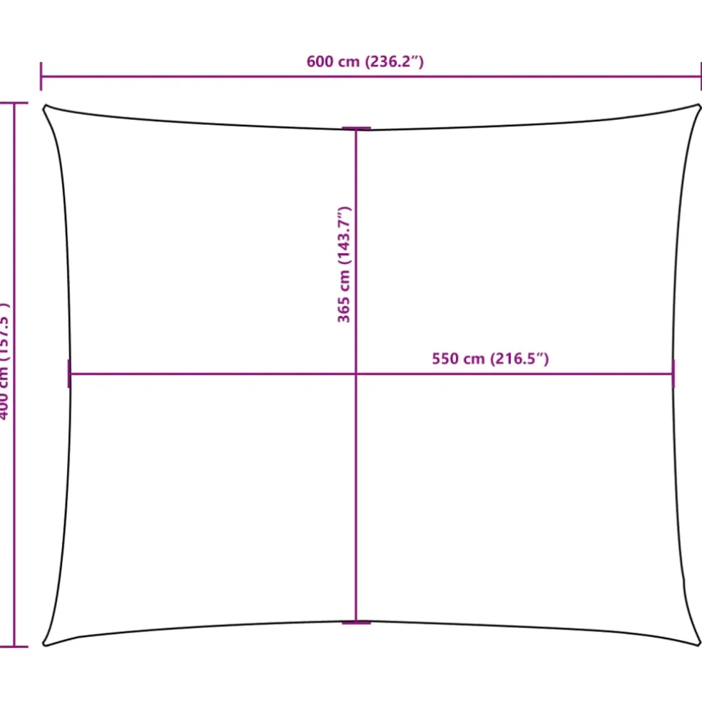 vidaXL Zonnescherm rechthoekig 4x6 m oxford stof beige