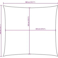 vidaXL Zonnescherm vierkant 3,6x3,6 m oxford stof antracietkleurig