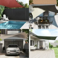 vidaXL Zonnezeil 160 g/m² rechthoekig 2x2,5 m HDPE lichtgrijs