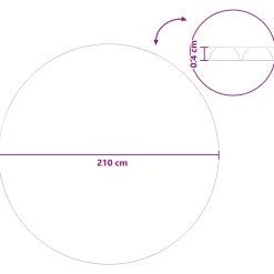vidaXL Zonne zwembadoverkapping extra zwaar Ø 210 cm 400 μm Rond PE