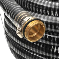 vidaXL Zuigslang met messing koppelingen 3 m 25 mm zwart