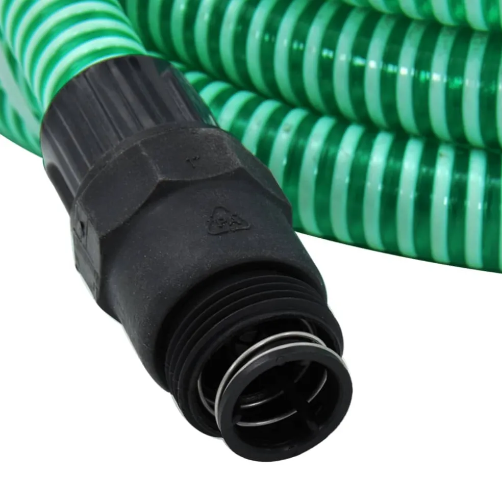 vidaXL Zuigslang met PVC koppelingen 1,1'' 7 m PVC groen